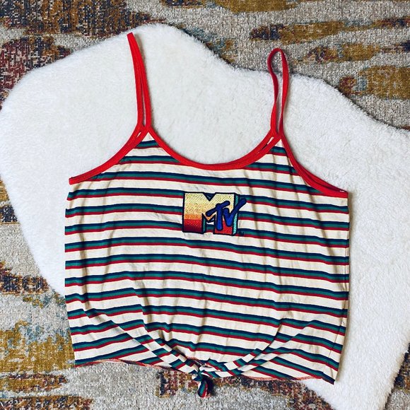 MTV Tops - MTV Striped Tie Front Camisole NWT - Size 3X